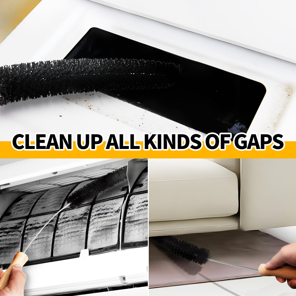 propuri Dryer Vent Cleaning Kit Clothes Dryer Lint Brush Vent Trap Cleaner Home Essentials Long Flexible Vacuum Brush,2Pack