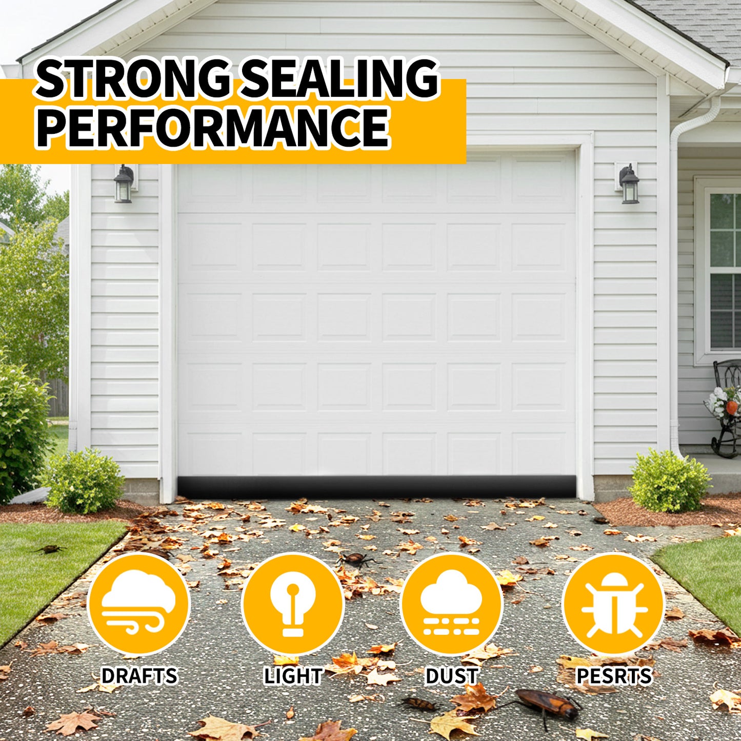 propuri Garage Door Seals Bottom Rubber,Weather Stripping Kit Seal Strip Replacement, 5/16 Inch T-End, 3.74 Inch Width (22Ft, Black)