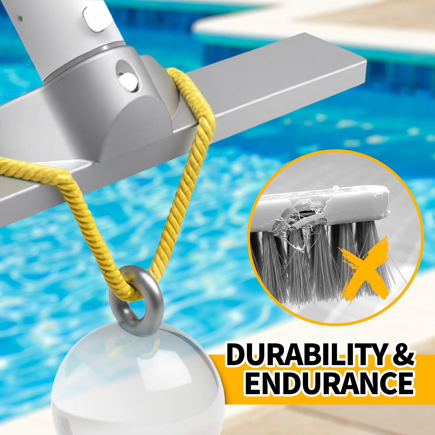 propuri 18" Pool Brush Head for Cleaning Swimming Pool Walls, Curved Ends High-Efficiency Scrub Brush for Tile, Fiberglass, Flooring and Vinyl Pools, Fits Φ1.25” Poles (Green & Black)