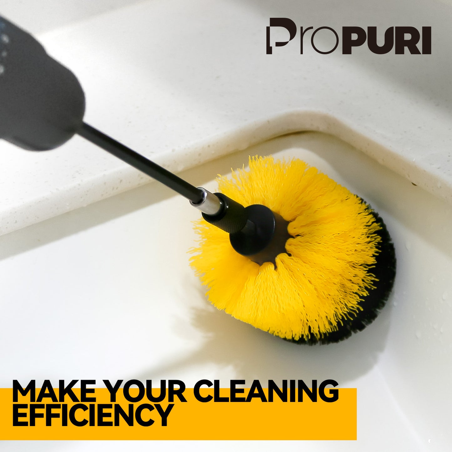 propuri Drill Brush,Power Scrubber Cleaning Brush, Extended Nylon Bristle Attachment,4Pack Yellow