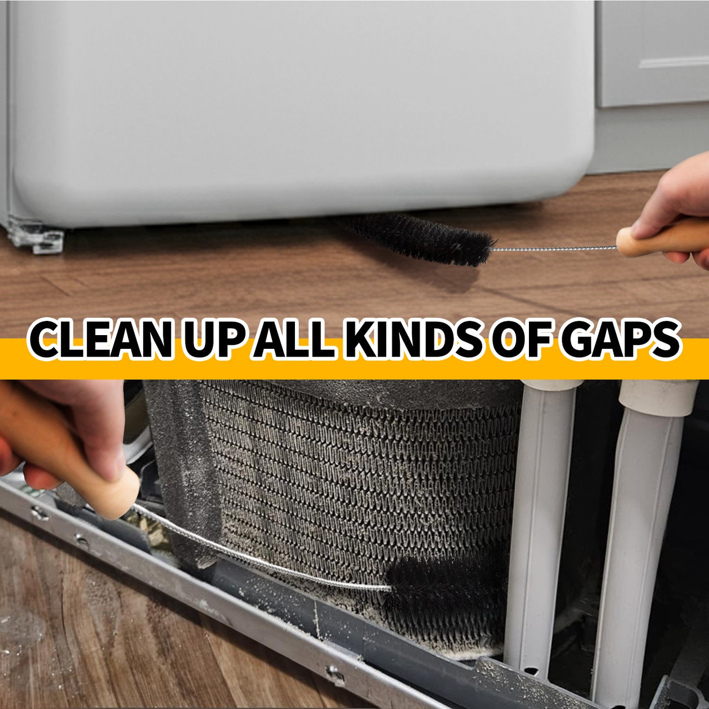 propuri Dryer Vent Cleaning Kit Clothes Dryer Lint Brush Vent Trap Cleaner Home Essentials Long Flexible Vacuum Brush,2Pack