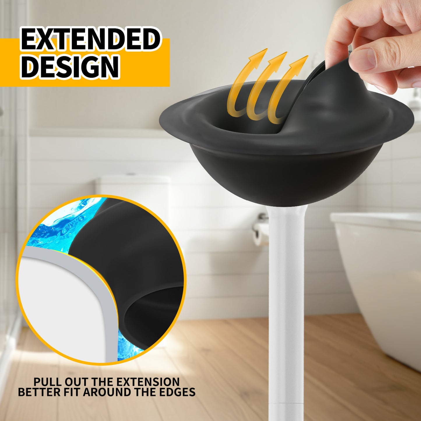 propuri Toilet Plunger with Holder,Heavy Duty Plunger with Cover,Bathroom Decor Accessories,Toilet Clean,White