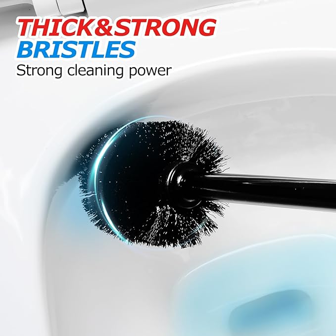 propuri 2 in 1 Toilet Plunger and Brush Set,Extended Handle Plunger,Bathroom Cleaning Tools,3PACK Black