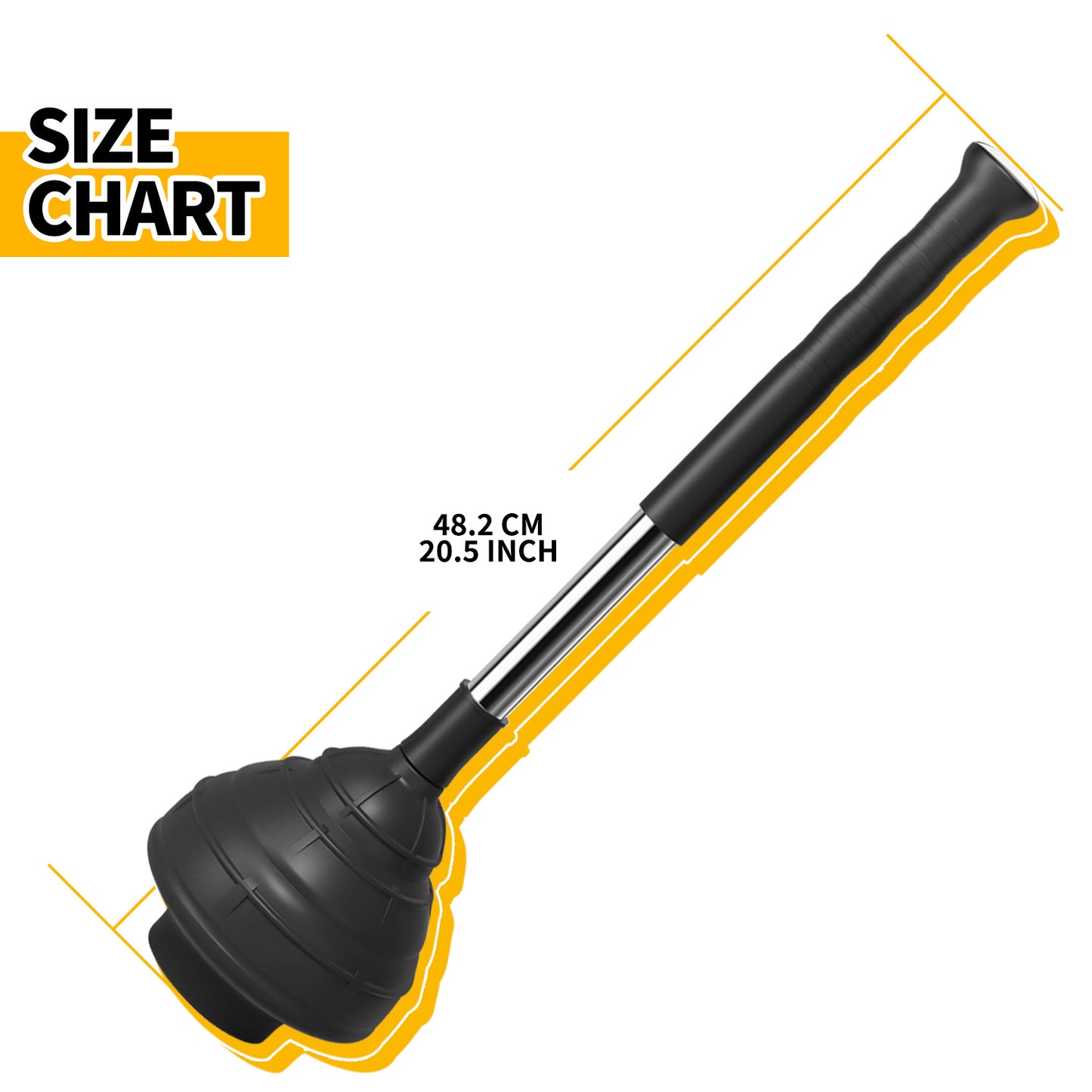 propuri Heavy Duty Toilet Plunger - Powerful Clog Removal,Plungers for Bathroom,Bathroom Accessories,Cleaning Supplies,Home Essentials,Bathroom Decor,Toilet Bowl Cleaners,Black
