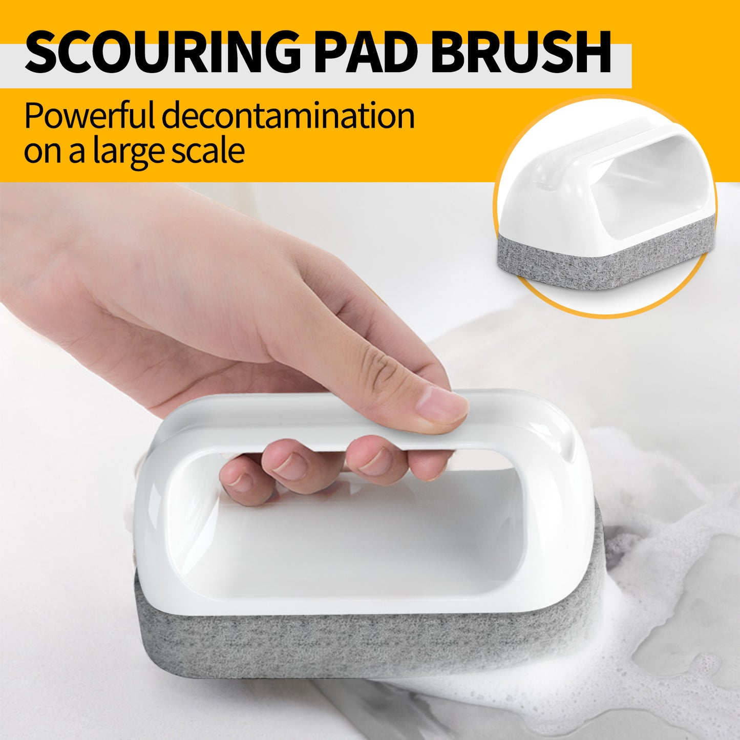 propuri Deep Cleaning Brush Set, Pool Brush, Scrub Pads with Scraper Tip Scouring Pads, for Pool Walls, Bathroom, Floor 7 Pack Green