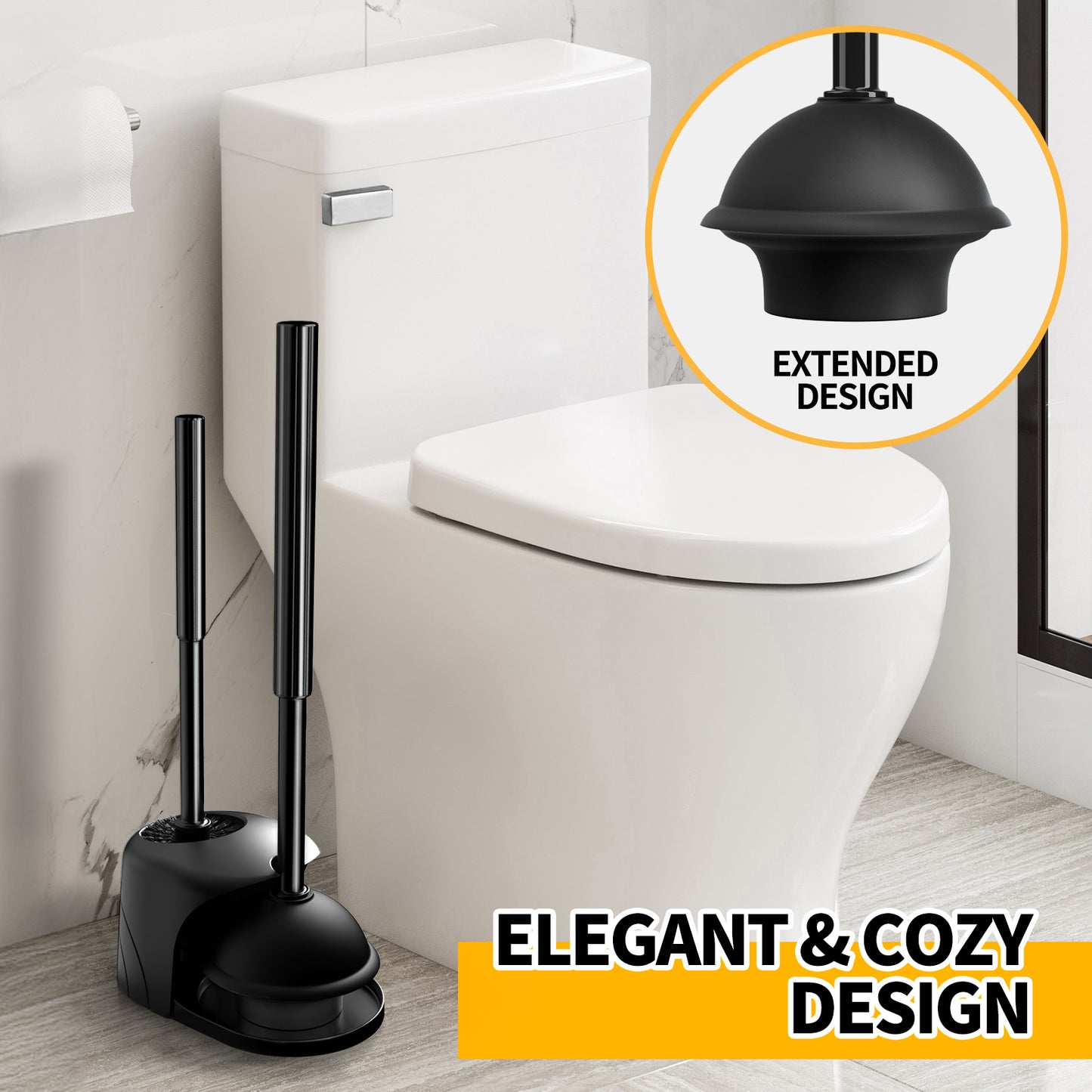 Propuri Toilet Brush & Plunger Set, Self-Closing, 2 Count, 2 Pack