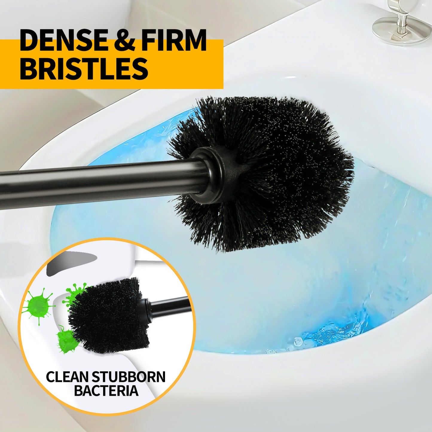 propuri 2 in 1 Toilet Plunger and Brush Set,Extended Handle Plunger,Bathroom Cleaning Tools ,Black