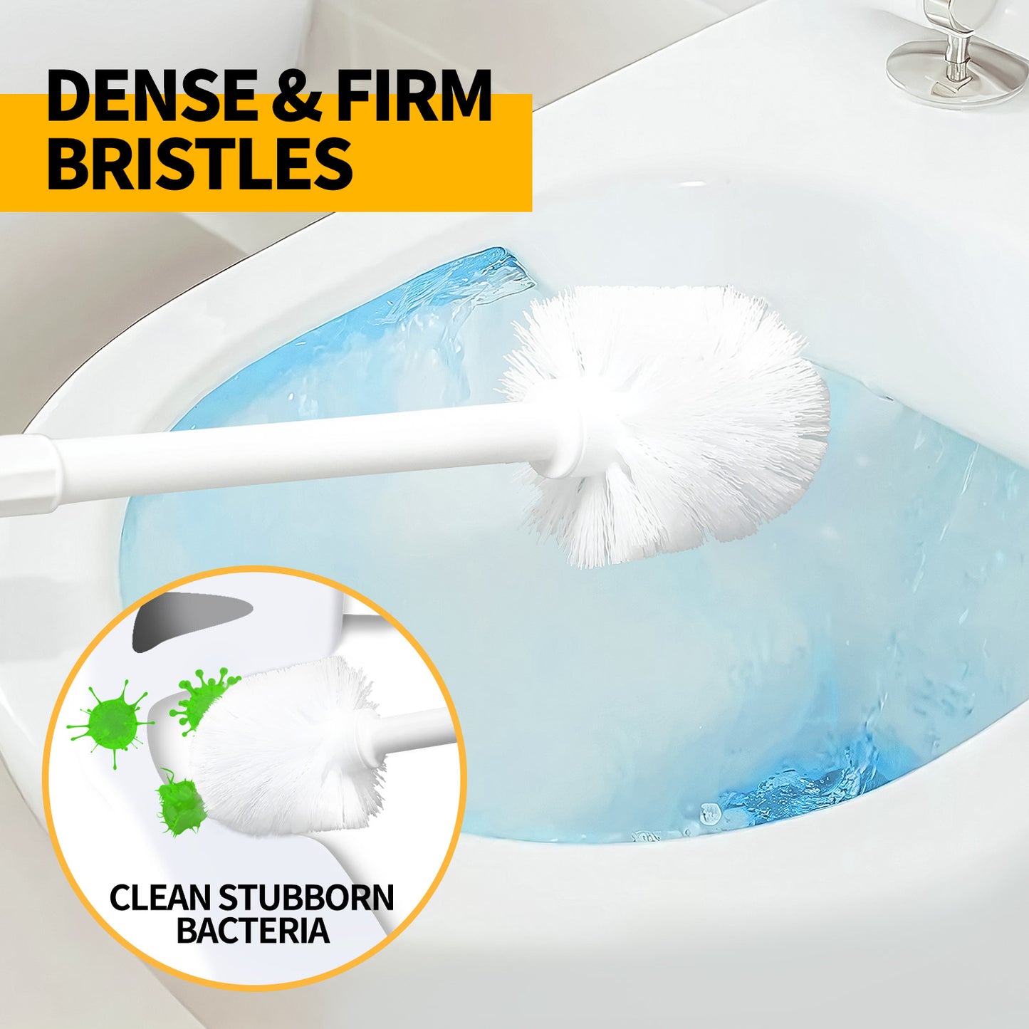propuri 2 in 1 Toilet Plunger and Brush Set,Extended Handle Plunger,Bathroom Cleaning Tools ,White