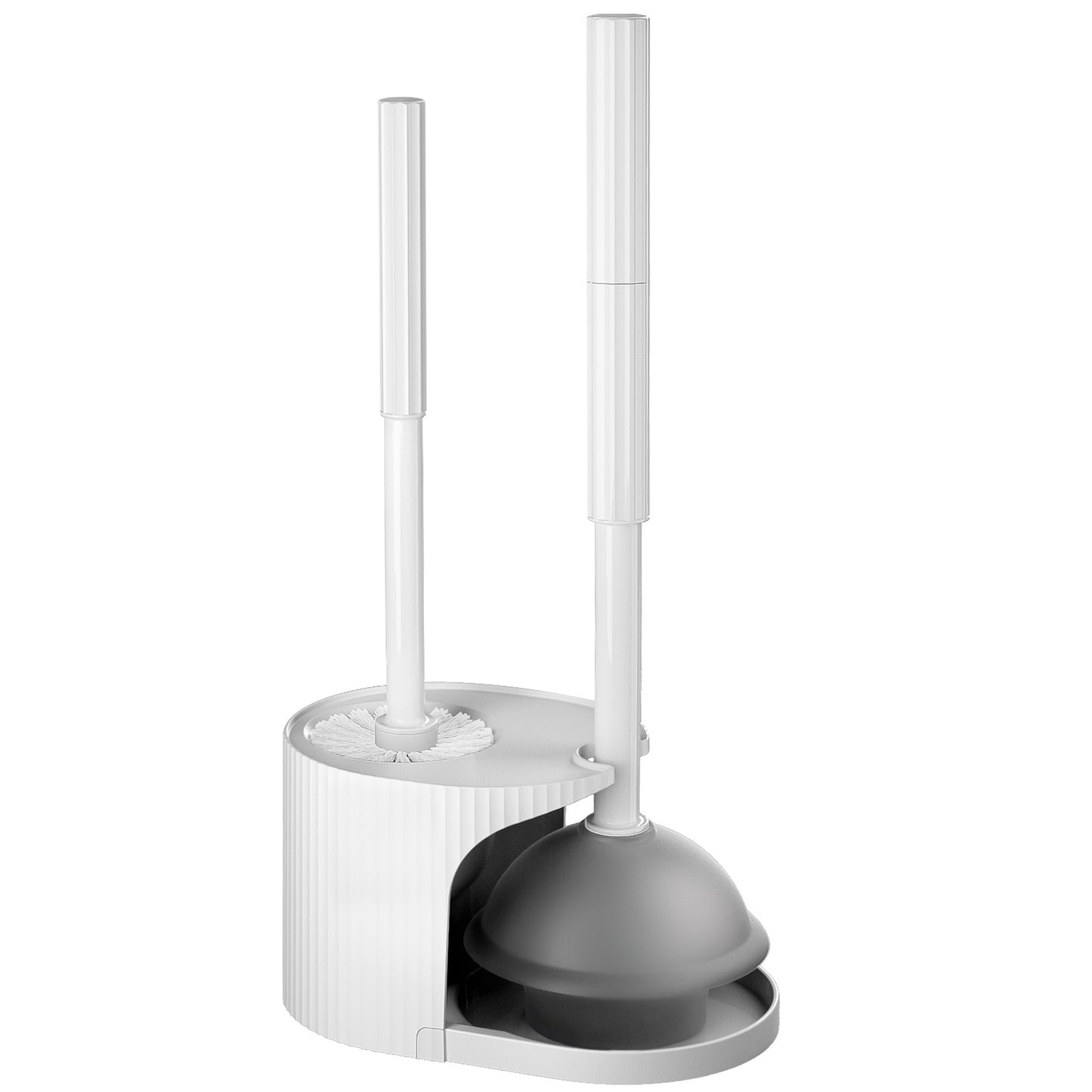 propuri 2 in 1 Toilet Plunger and Brush Set,Extended Handle Plunger,Bathroom Cleaning Tools ,White