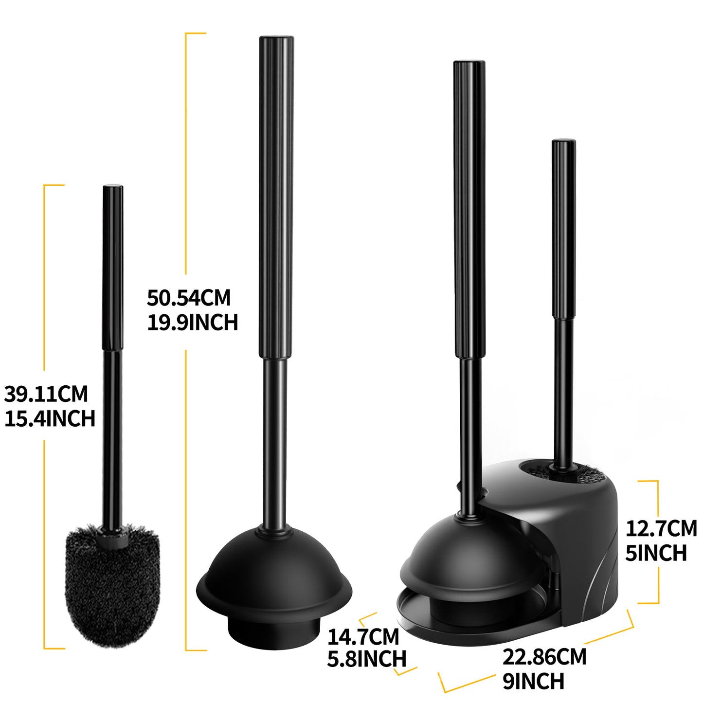 Propuri Toilet Brush & Plunger Set, Self-Closing, 2 Count, 2 Pack