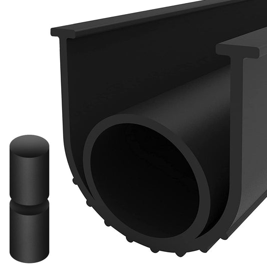 propuri Garage Door Seals Bottom Rubber,Weather Stripping Kit Seal Strip Replacement, 5/16 Inch T-End, 3.74 Inch Width (22Ft, Black)