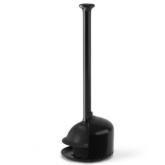 propuri Toilet Plunger with Holder,Heavy Duty Plunger with Cover,Bathroom Decor Accessories,Toilet Clean,Black