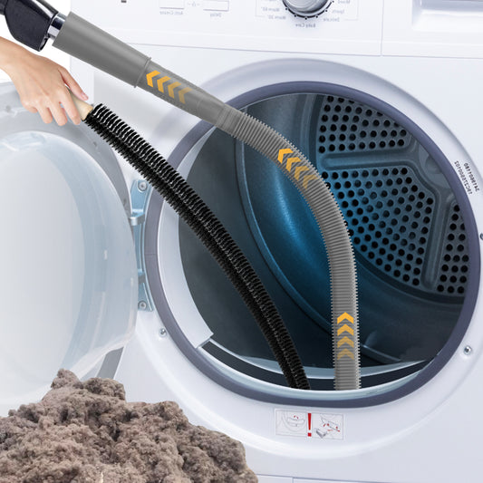 propuri Dryer Vent Cleaning Kit, Dryer Lint Vacuum Attachment and Flexible Dryer Lint Brush, Vacuum Hose Attachment Brush, 2PCS Grey