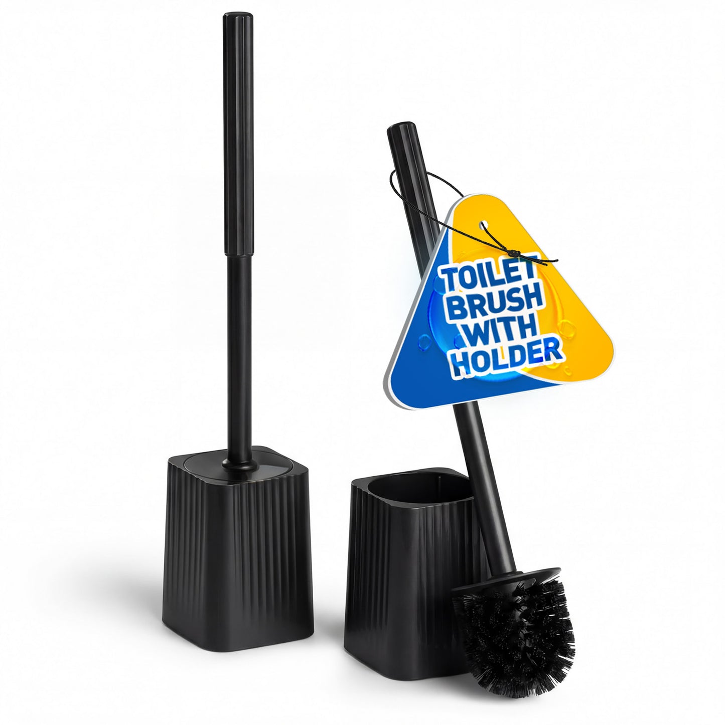 propuri 2Pack Toilet Bowl Brush and Holder Set - Toilet Scrubber Brush,Cleaning Brush,Bathroom Decor,Cleaning Supplies,Household Essentials,Black