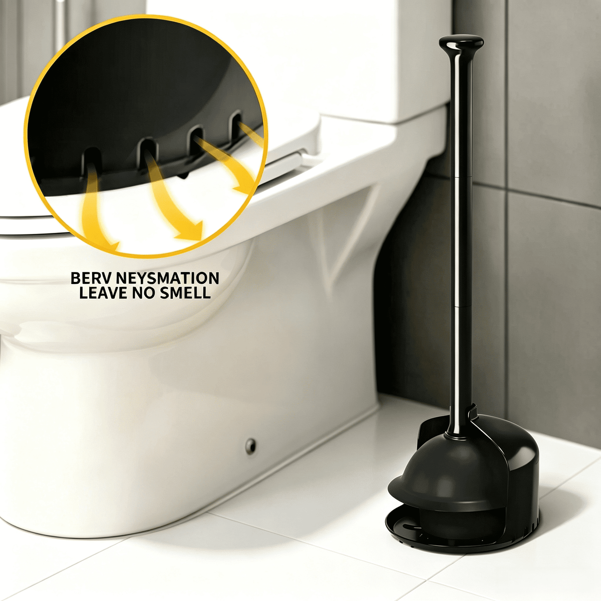 propuri Toilet Plunger with Holder,Heavy Duty Plunger with Cover,Bathroom Decor Accessories,Toilet Clean,1 Pack,Black