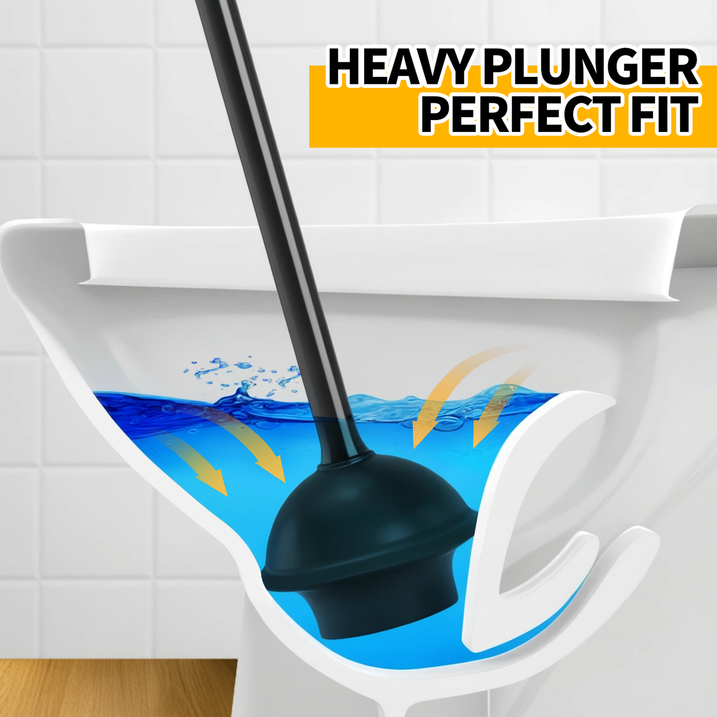 propuri Toilet Plunger with Holder,Heavy Duty Plunger with Cover,Bathroom Decor Accessories,Toilet Clean,Black