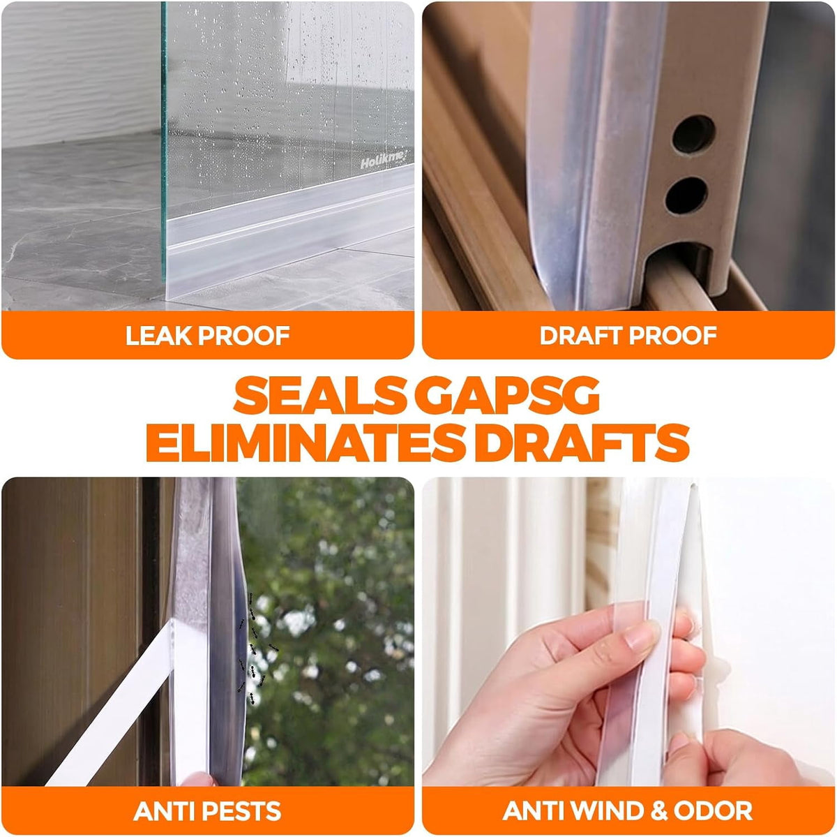 CHIC LINK Weather Stripping Seal Strip Self-Adhesive Door & Window , 1.4 in x 65 ft Draft Stopper (3-Pack)