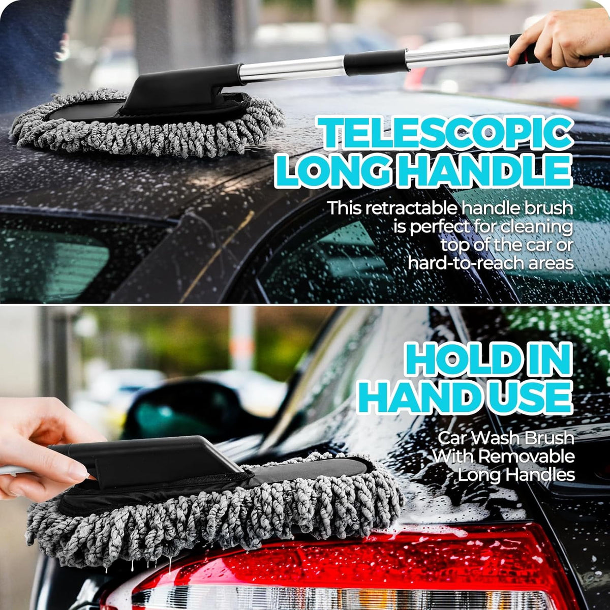 30Pcs Car Detailing Kit, Interior Exterior Wheel Car Cleaning Set with Brushes, Towels, Wash Mitt, Cleaning Gel, Extendable Duster for Vehicle Home Office