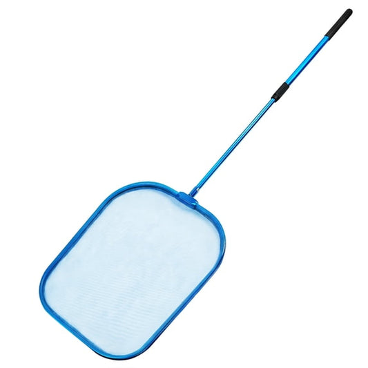 36" Hot Tub Pool Skimmer Net with Pole All-Metal Aluminum Frame & Handle for Small Above Ground Pools - Lightweight Pool Skimmer Net for Daily Leaves Bugs Removal Easy Cleaning, Metal Blue
