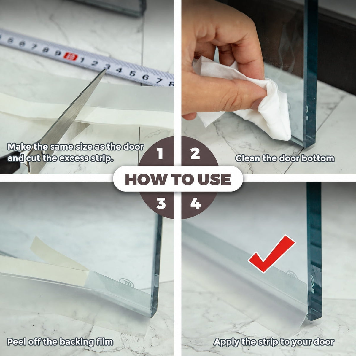 CHIC LINK Weather Stripping Seal Strip Self-Adhesive Door & Window , 1.4 in x 65 ft Draft Stopper (3-Pack)