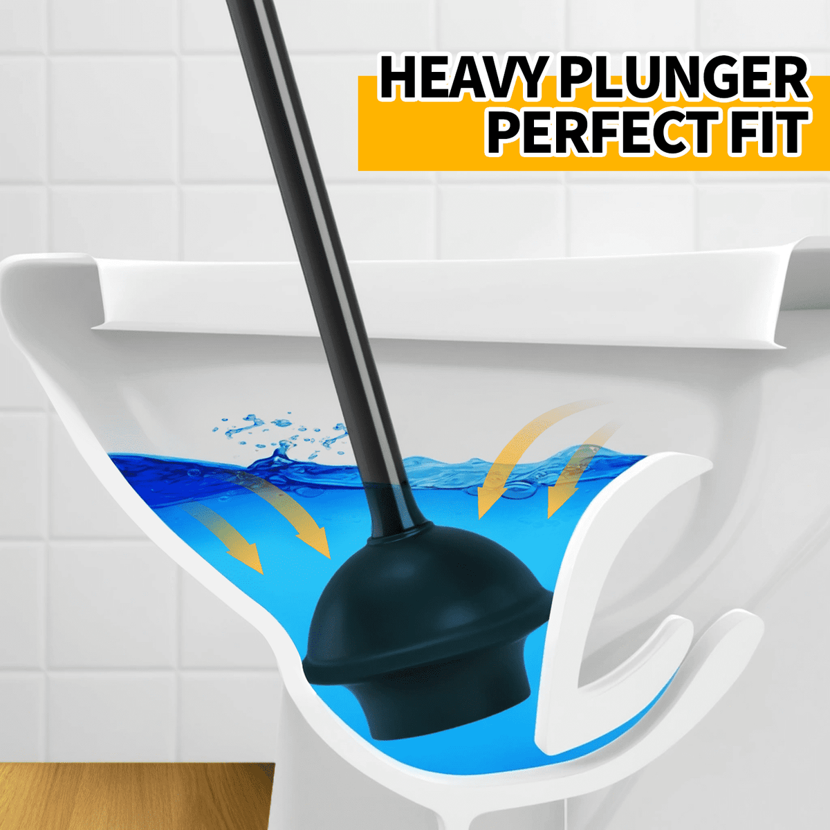 propuri Toilet Plunger with Holder,Heavy Duty Plunger with Cover,Bathroom Decor Accessories,Toilet Clean,1 Pack,Black