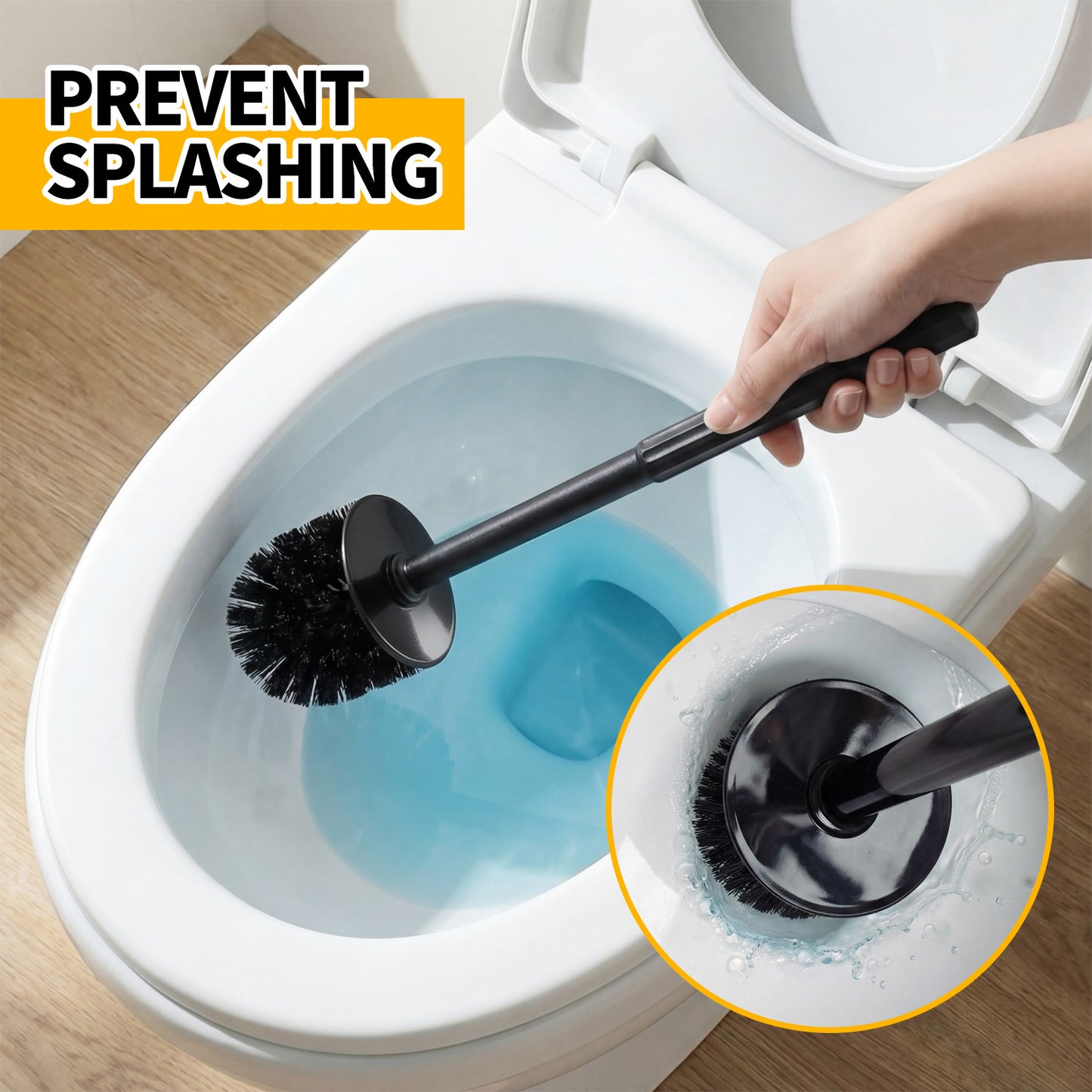 propuri 2Pack Toilet Bowl Brush and Holder Set - Toilet Scrubber Brush,Cleaning Brush,Bathroom Decor,Cleaning Supplies,Household Essentials,Black