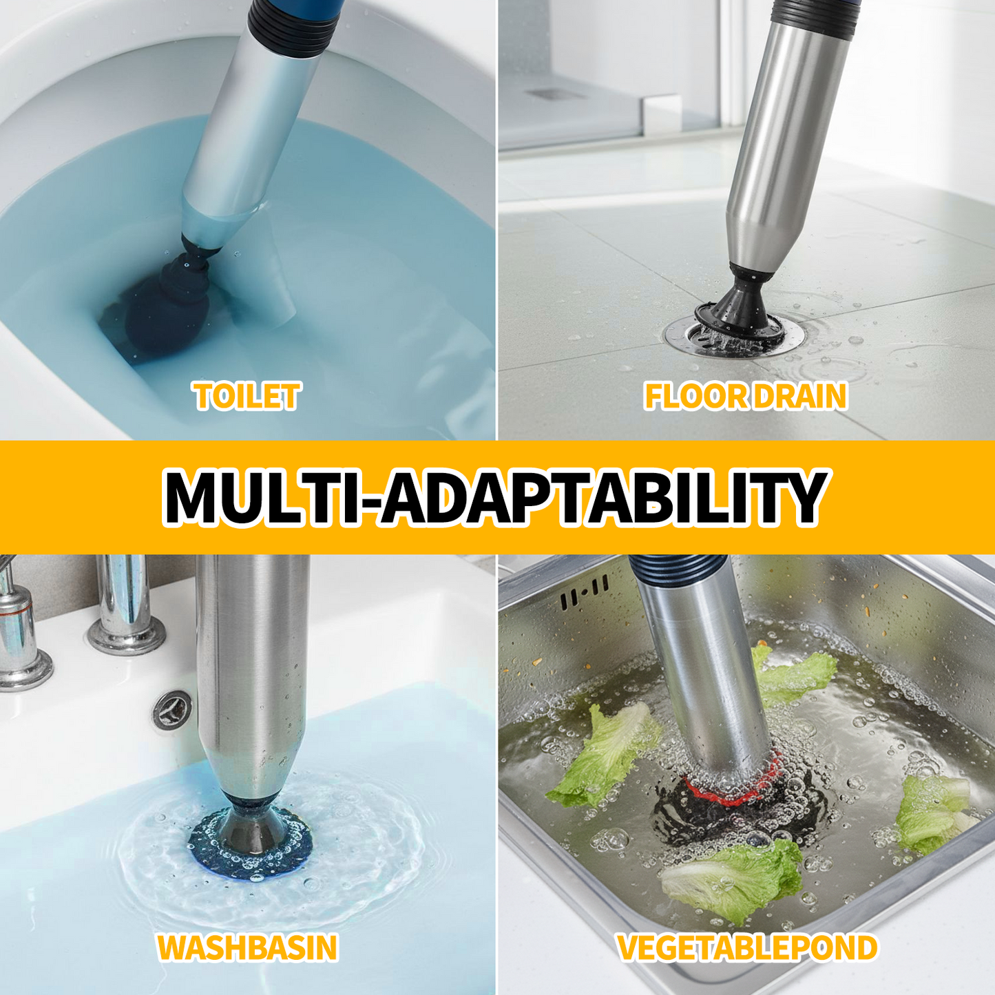 propuri Electric Toilet Plunger, High-Pressure Air Drain Plunge Unclogger for Toilets, Bathroom Floor, Drain Sinks and Plumbing Clogs，Power Drain Clog Remover, Blue