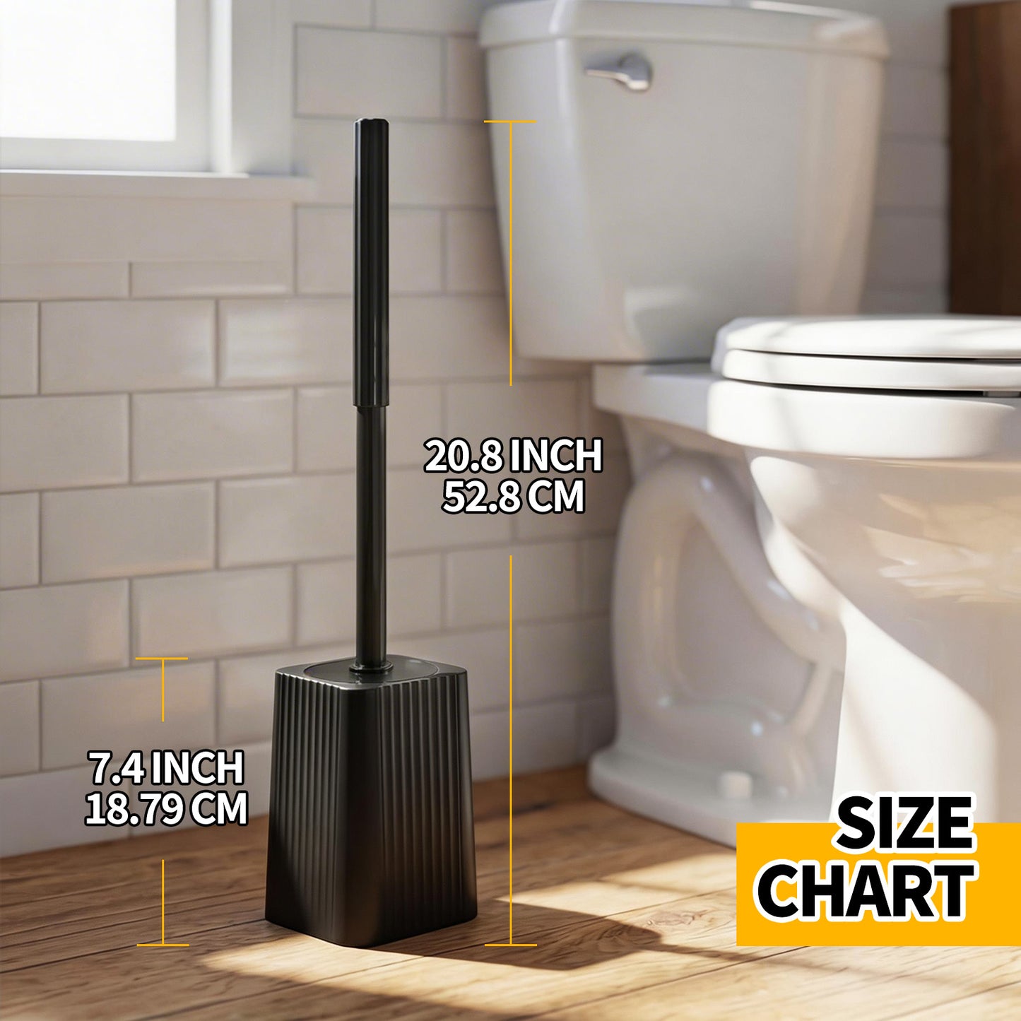 propuri 2Pack Toilet Bowl Brush and Holder Set - Toilet Scrubber Brush,Cleaning Brush,Bathroom Decor,Cleaning Supplies,Household Essentials,Black