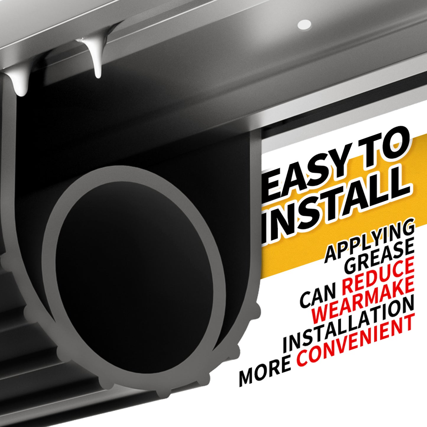propuri Garage Door Seal - Pre-drilled Aluminum Track Retainer Kit, Easy to Install, Durable U+O Ring Combination Garage Door Weather Stripping Kit, Black16FT