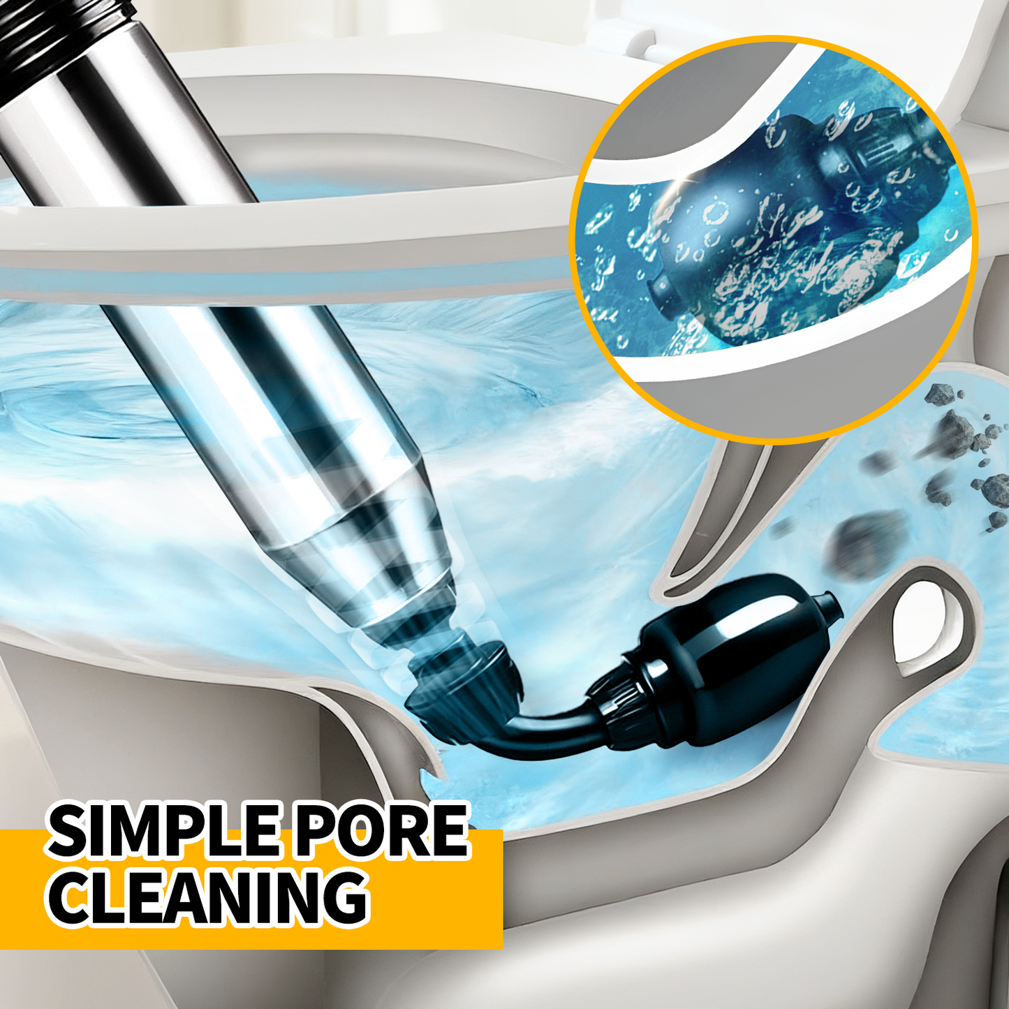 propuri Electric Toilet Plunger, High-Pressure Air Drain Plunge Unclogger for Toilets, Bathroom Floor, Drain Sinks and Plumbing Clogs，Power Drain Clog Remover, Blue