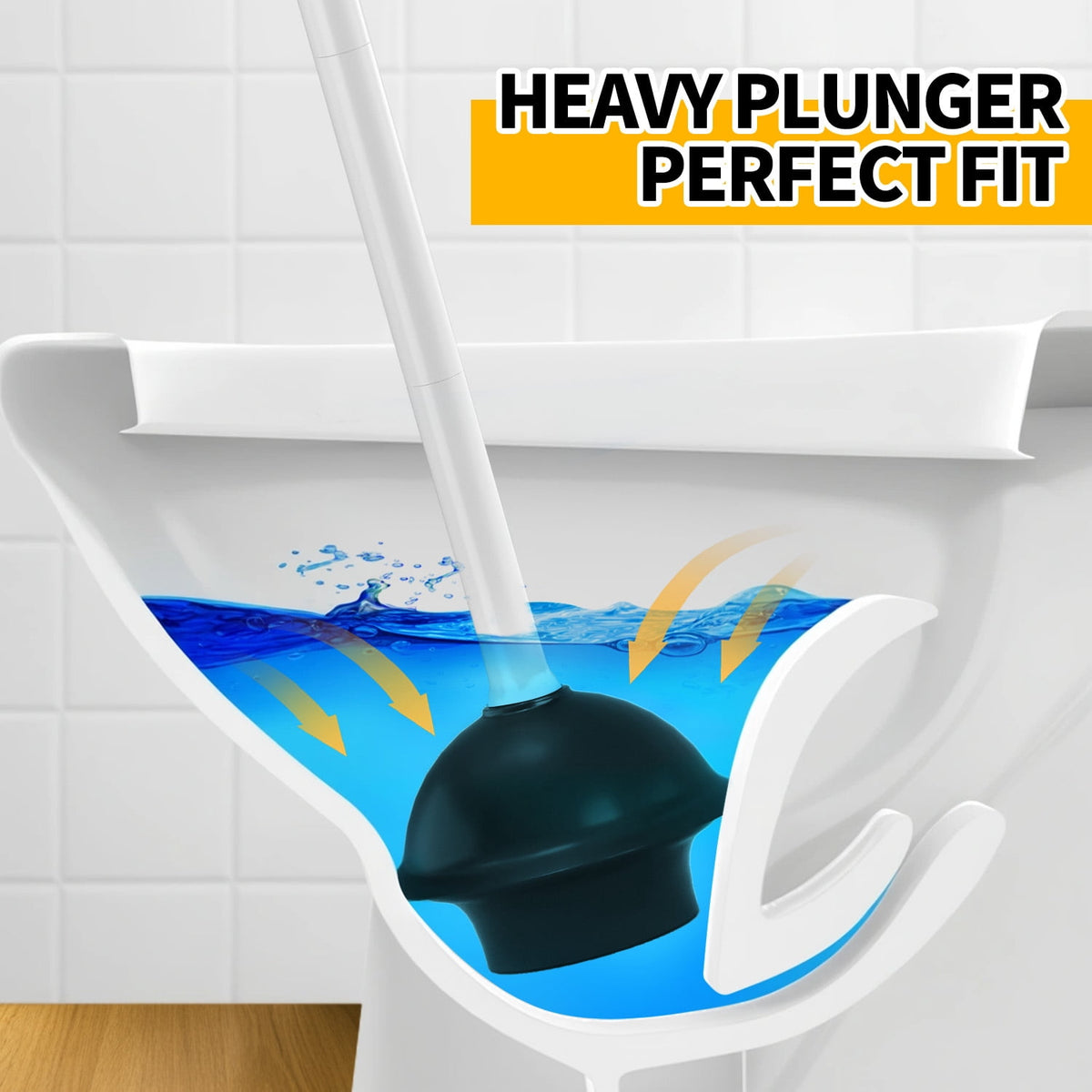 propuri Toilet Plunger with Holder,Heavy Duty Plunger with Cover,Bathroom Decor Accessories,Toilet Clean,White