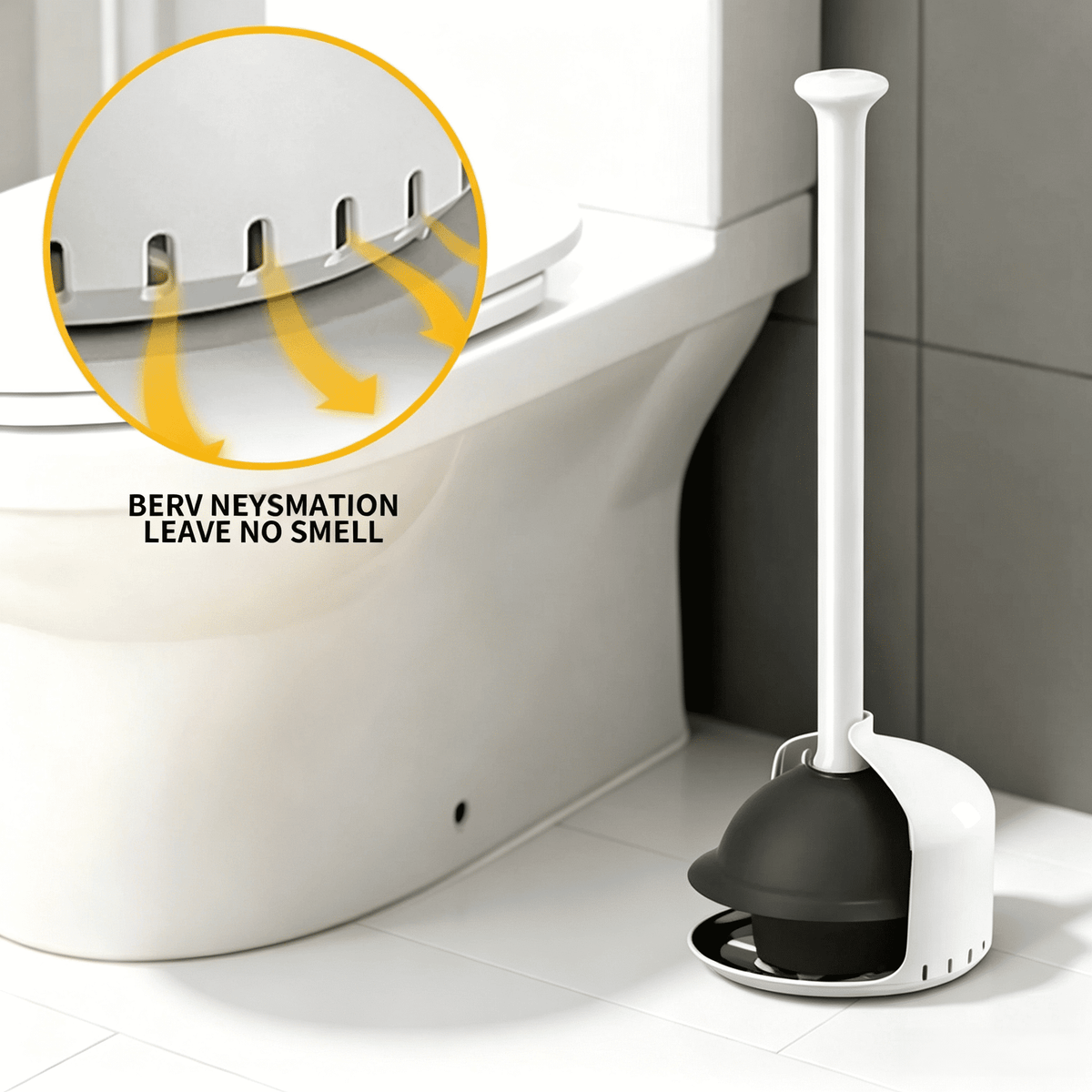 propuri Toilet Plunger with Holder,Heavy Duty Plunger with Cover,Bathroom Decor Accessories,Toilet Clean,White