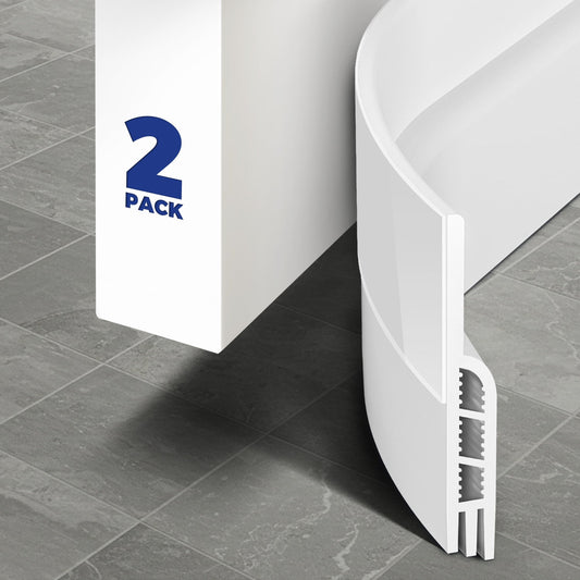 NSTB Door Draft Stopper Insulator Door Sweep Weather Stripping Noise Stopper,2 Pack White