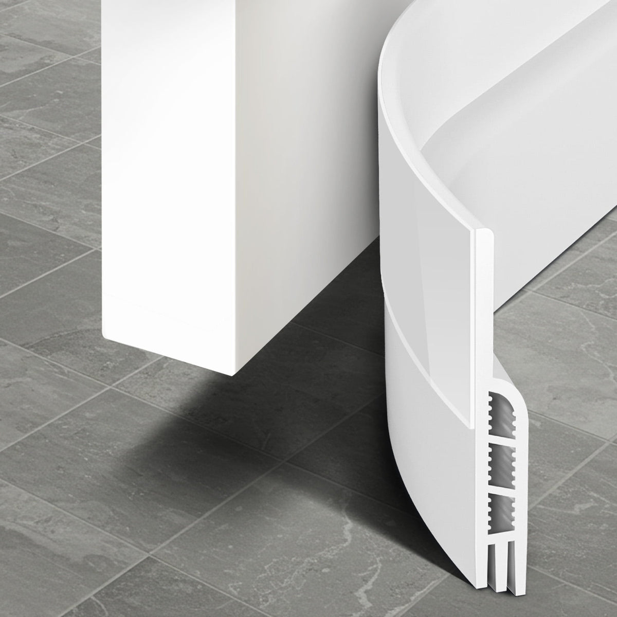 NSTB Door Draft Stopper Under Door Draft Blocker Insulator Door Sweep Weather Stripping Noise Stopper ,41inch White