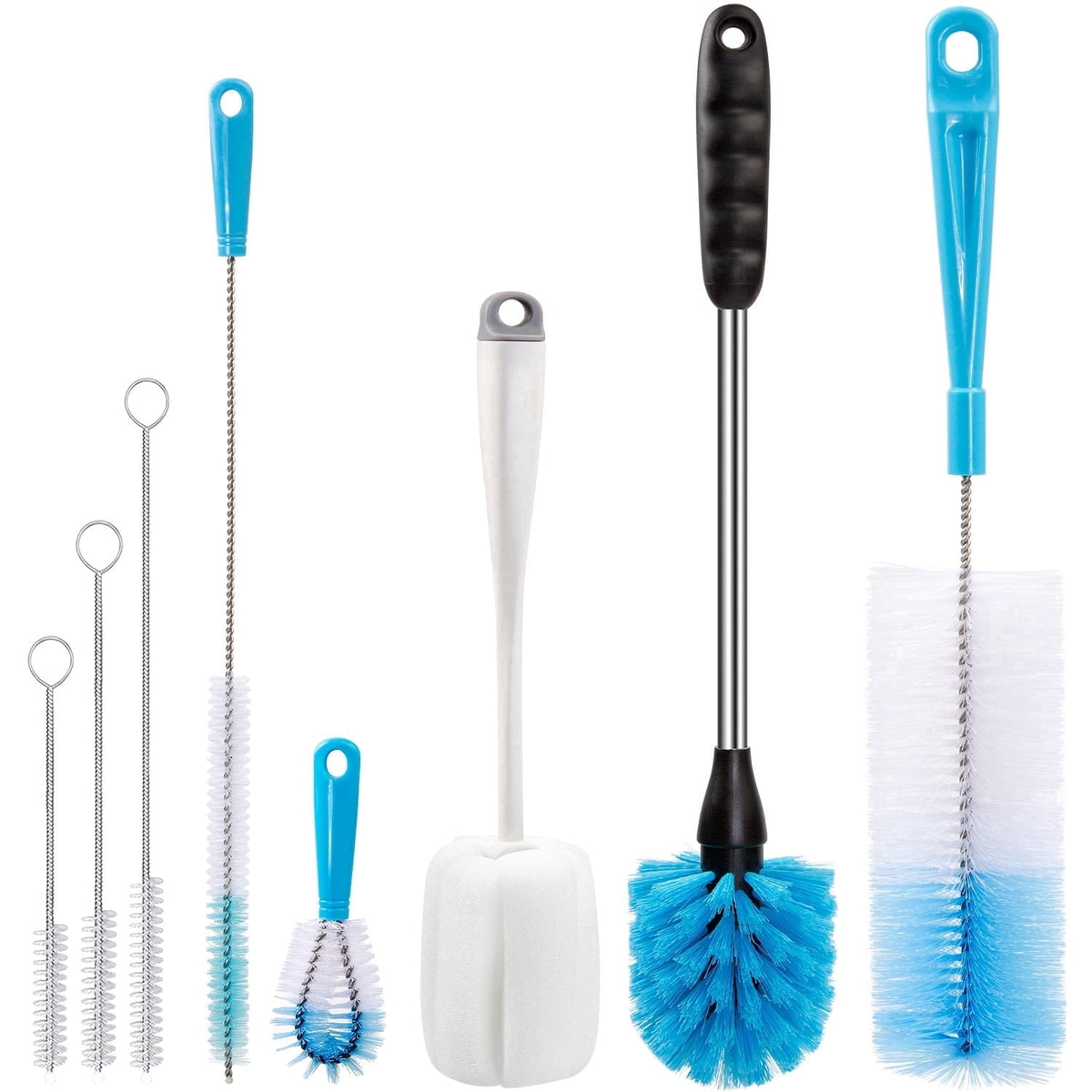 Propuri 8-Pack White, New Electronics Cleaning Brush Set with Long-Handled Bottle Brush and Straw Brush