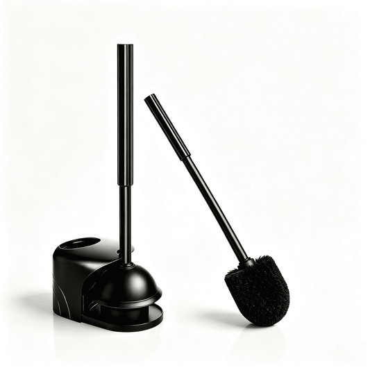 Propuri 2 in 1 Toilet Brush and Plunger Set, Extended Handle Plunger,Bathroom Cleaning Tools,Toilet Brush Plunger Combo,Black,1 Pack