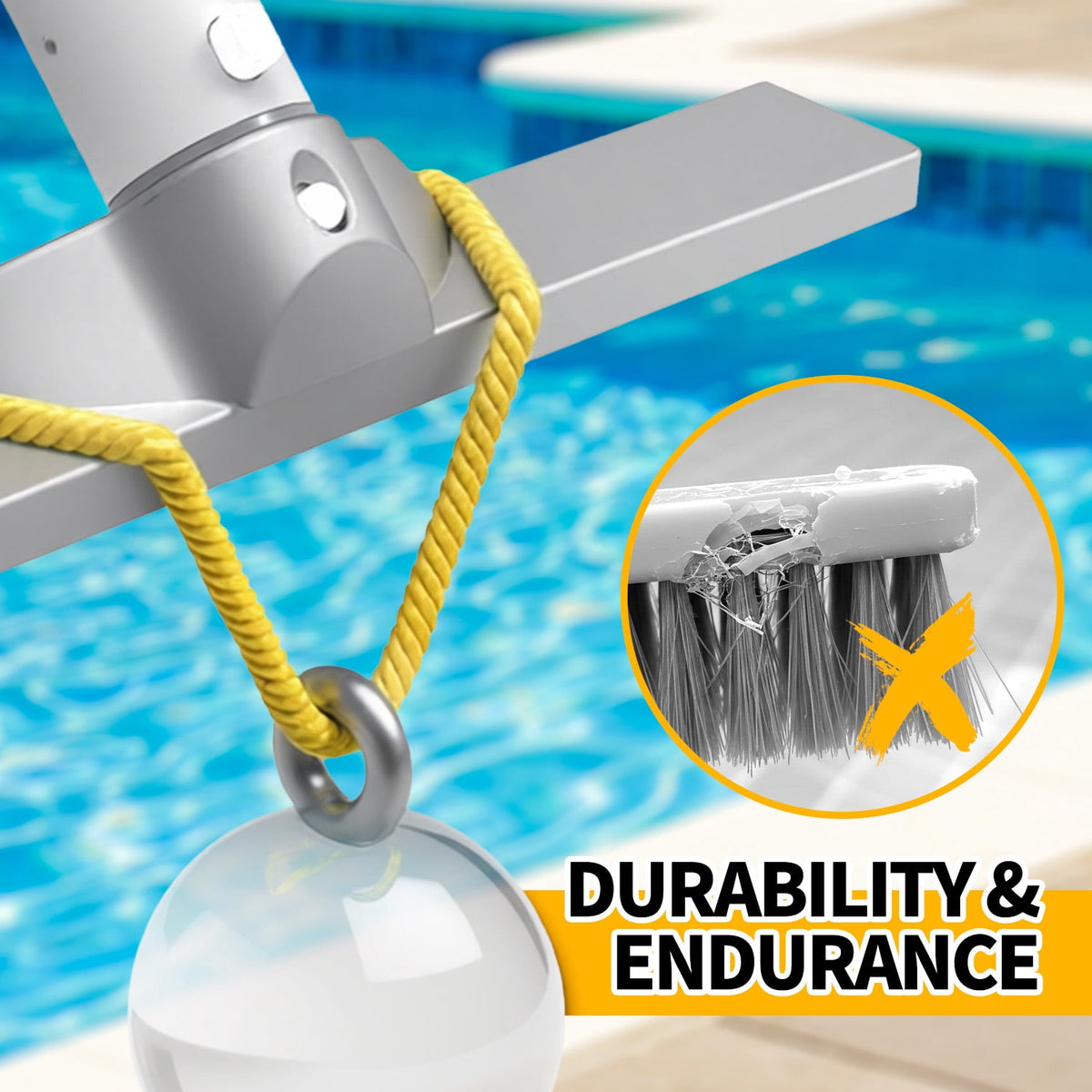 propuri 18" Pool Brush Head for Cleaning Swimming Pool Walls, Curved Ends High-Efficiency Scrub Brush for Tile, Fiberglass, Flooring and Vinyl Pools, Fits ¦µ1.25¡± Poles (Green & Black)