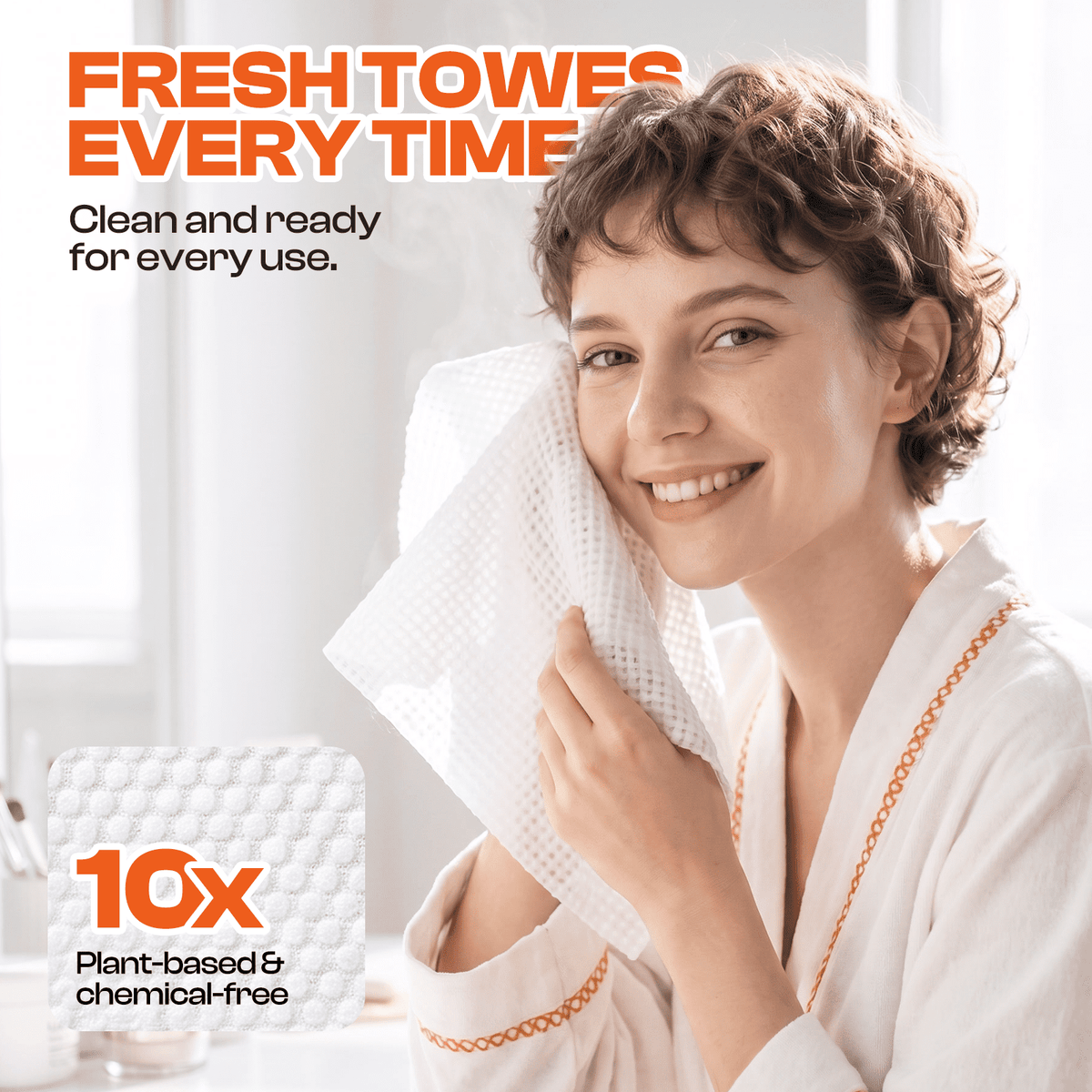 CHIC LINK Portable Hot Towel Dispenser, Heats Compressed Towels in 5 Seconds, 20 Pack Towels Included, White
