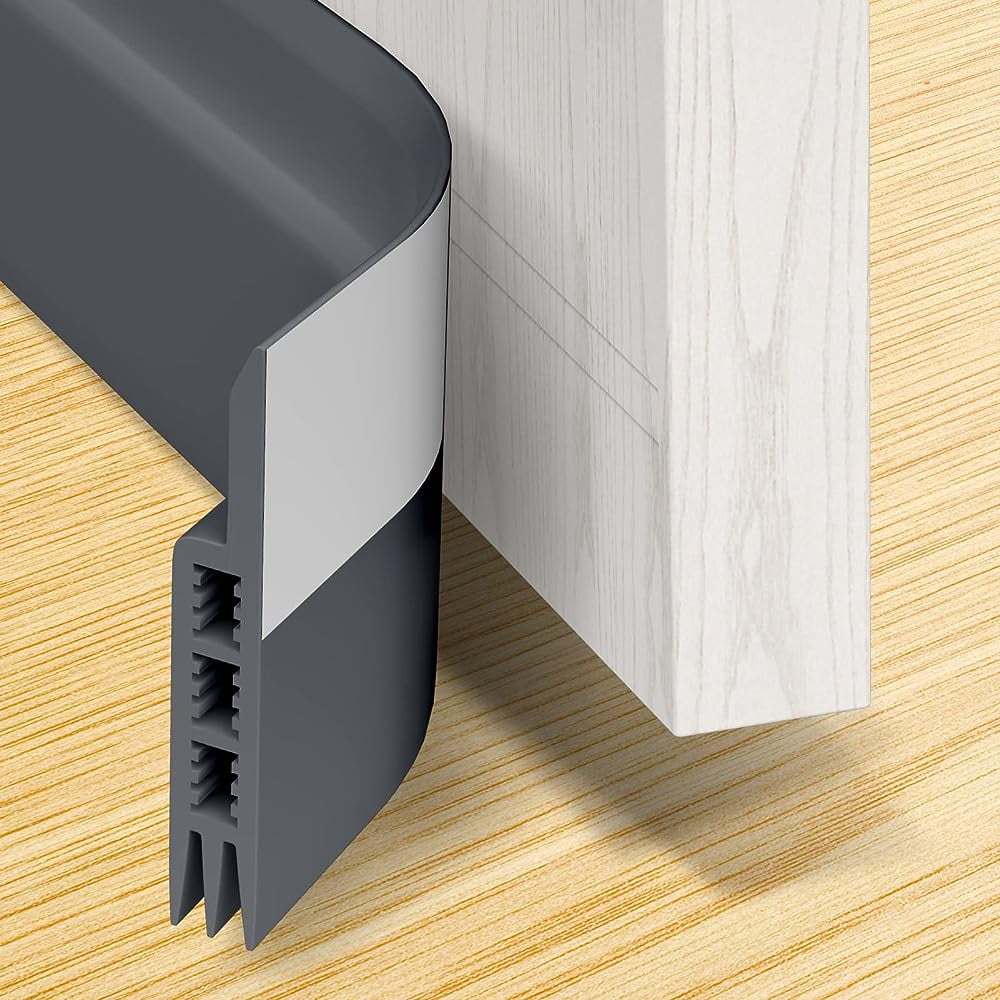 propuri Door Draft Stopper Under Door Draft Blocker Insulator Door Sweep Weather Stripping Noise Stopper , 41inch Gray