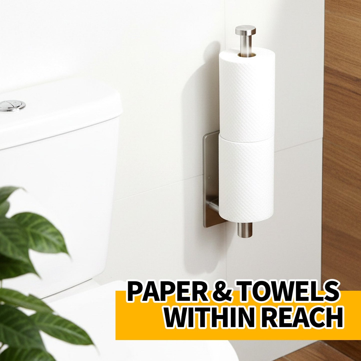 propuri Paper Towel Holder - 2 Pack Under Cabinet Paper Towel Holder, Fits Mega Paper Towel Rolls, Wall Mount Rack for Kitchen, Bathroom, RV, Adhesive or Screw Installation