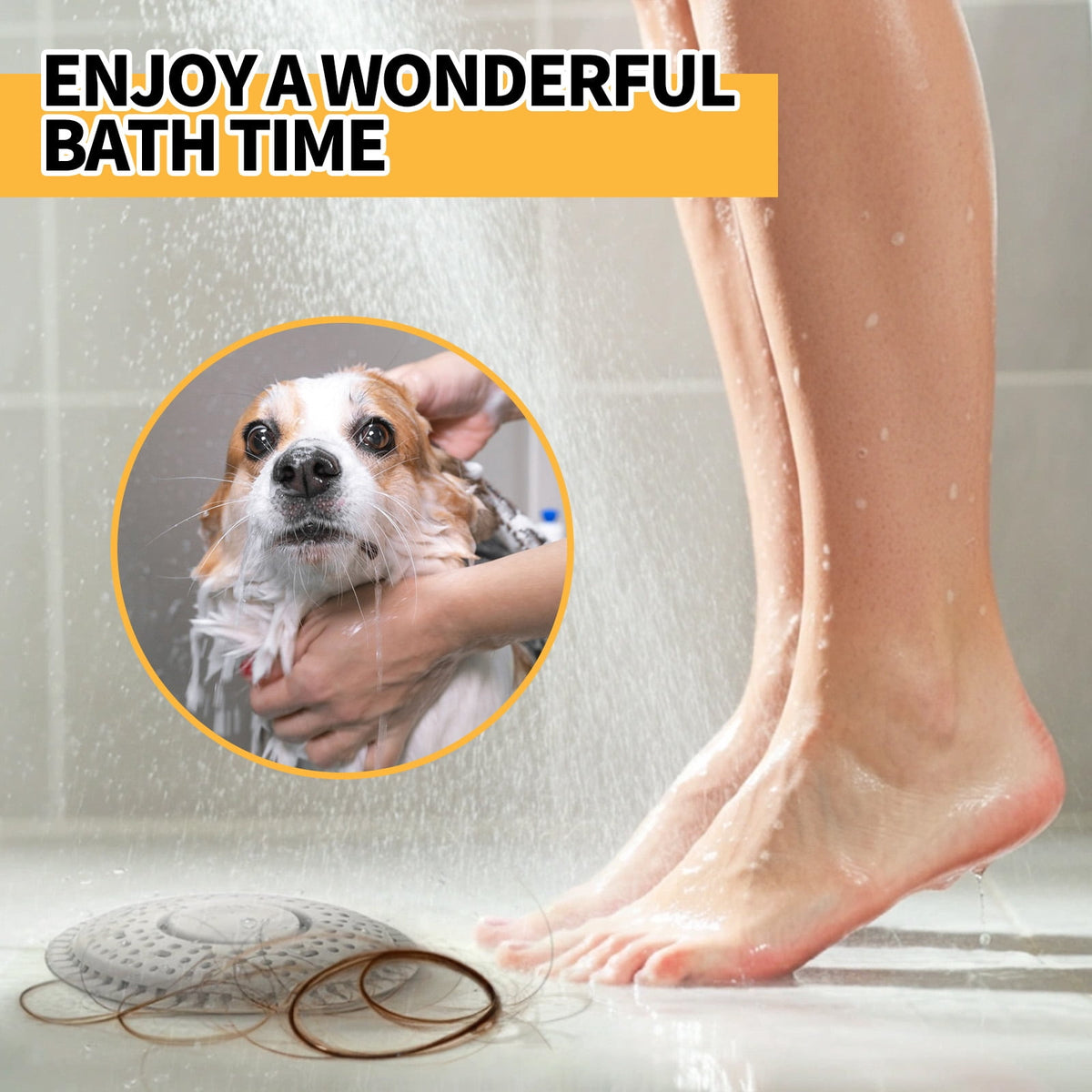 propuri Shower Drain Hair Catcher, Premium Silicone Drain & Shower Drain Cover for Shower Room, Bathroom, Sink, Gray