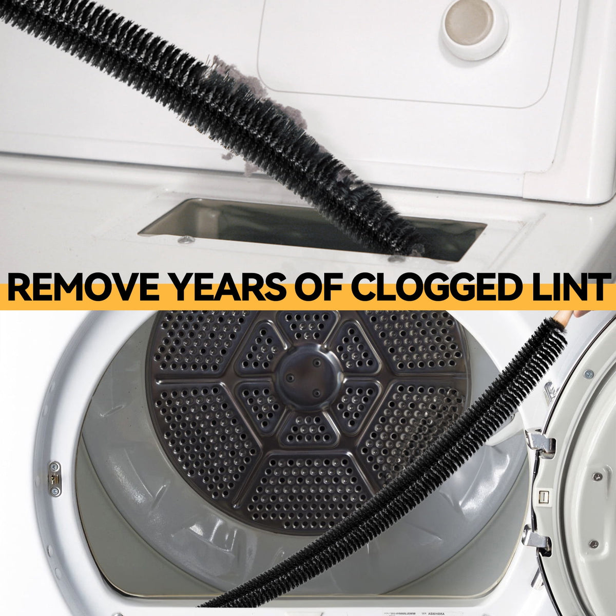propuri Dryer Vent Cleaning Kit, Dryer Lint Vacuum Attachment and Flexible Dryer Lint Brush,2PCS Black