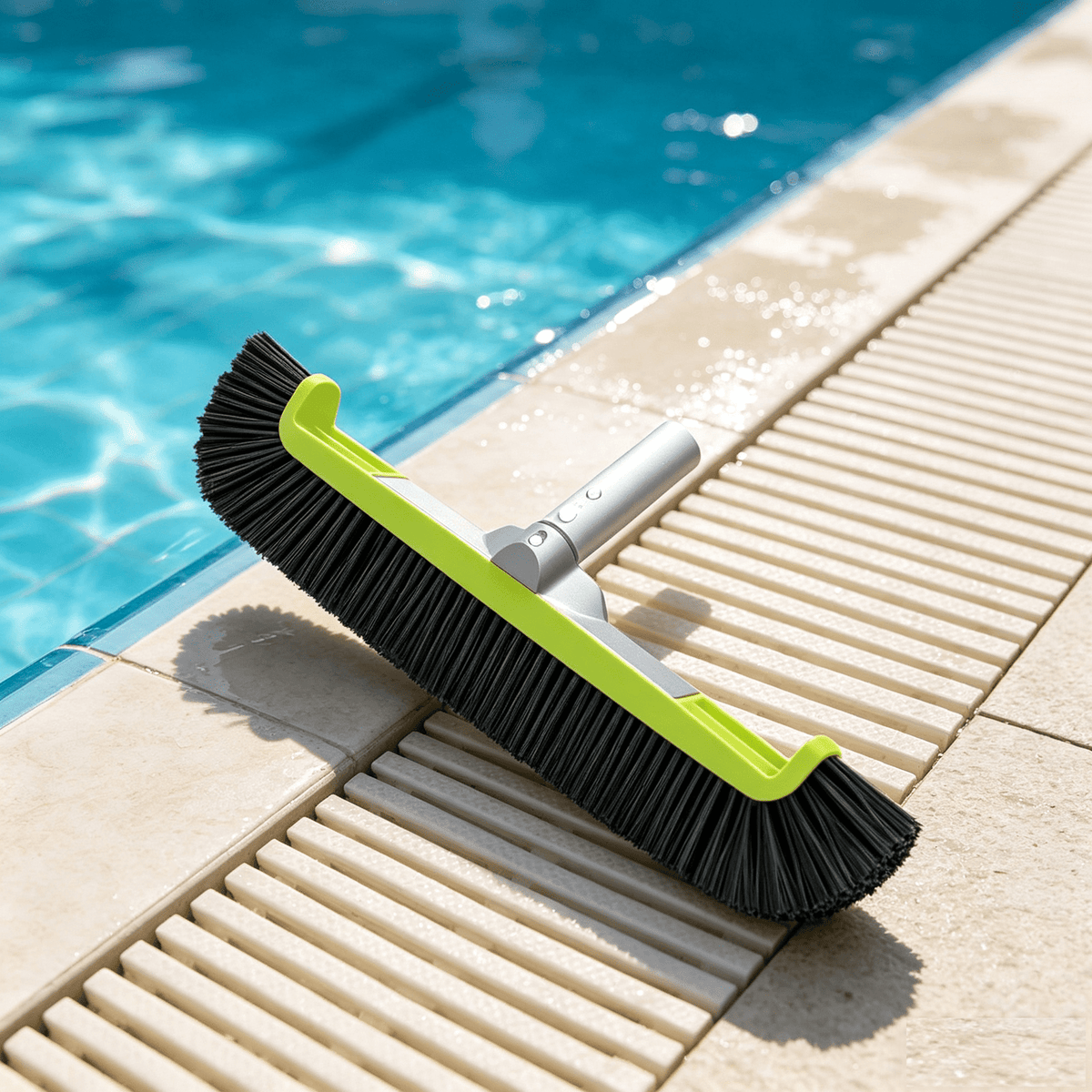 propuri 18" Pool Brush Head for Cleaning Swimming Pool Walls, Curved Ends High-Efficiency Scrub Brush for Tile, Fiberglass, Flooring and Vinyl Pools, Fits ¦µ1.25¡± Poles (Green & Black)