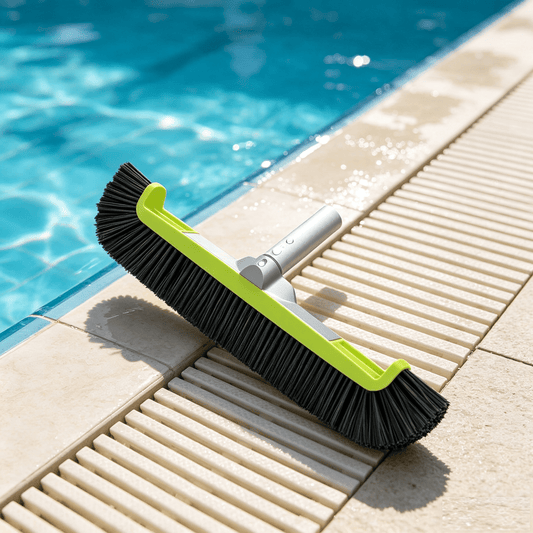propuri 18" Pool Brush Head for Cleaning Swimming Pool Walls, Curved Ends High-Efficiency Scrub Brush for Tile, Fiberglass, Flooring and Vinyl Pools, Fits ¦µ1.25¡± Poles (Green & Black)