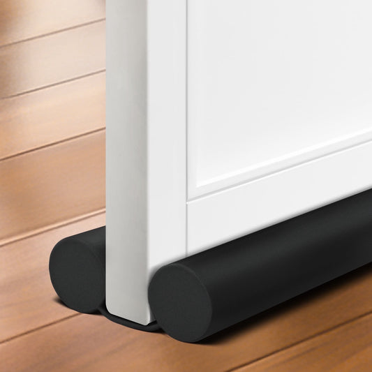 propuri Door Draft Stopper, Breeze Blocker Adjustable Door Sweeps, 2" Foam Strip for Doors 32" to 36", Black.