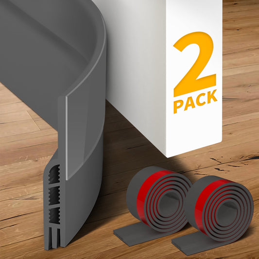 propuri Door Draft Stopper Insulator Door Sweep Weather Stripping Noise Stopper,2 Pack Gray