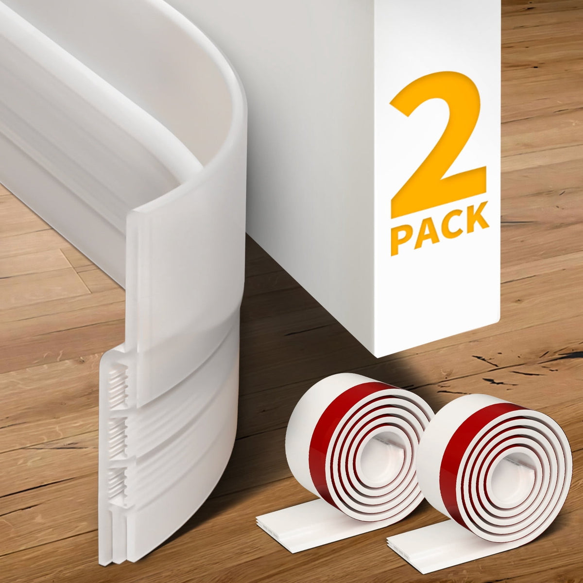 propuri Door Draft Stopper Insulator Door Sweep Weather Stripping Noise Stopper,2 Pack Tansparent