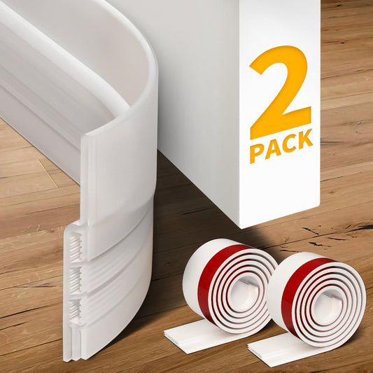 propuri Door Draft Stopper Insulator Door Sweep Weather Stripping Noise Stopper,2 Pack Tansparent