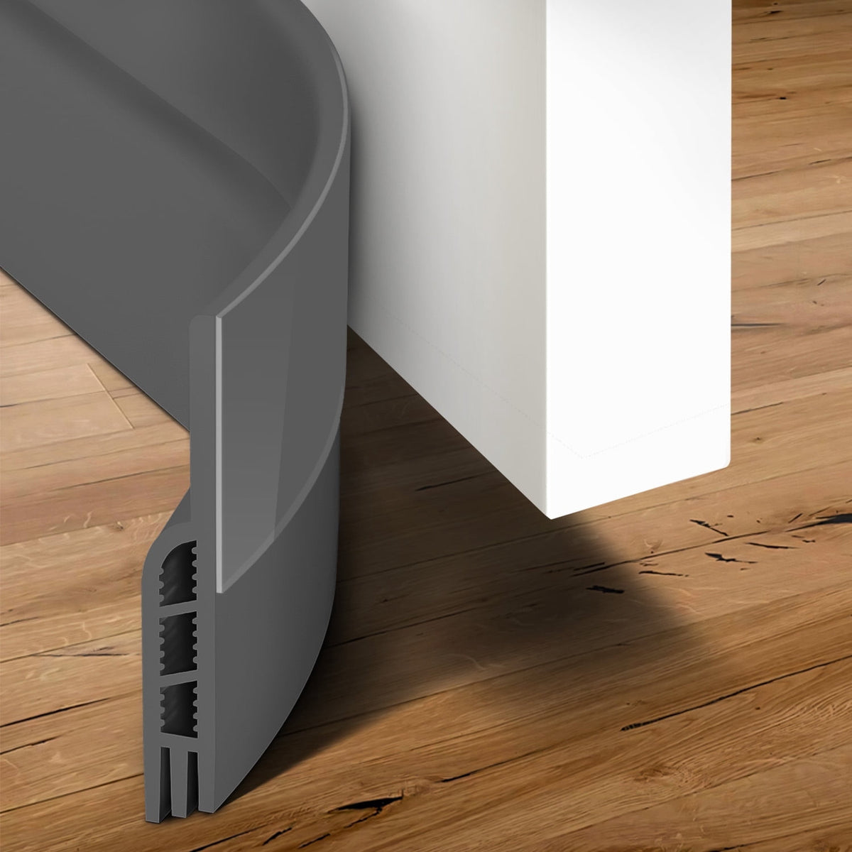 propuri Door Draft Stopper Under Door Draft Blocker Insulator Door Sweep Weather Stripping Noise Stopper , 41inch Gray