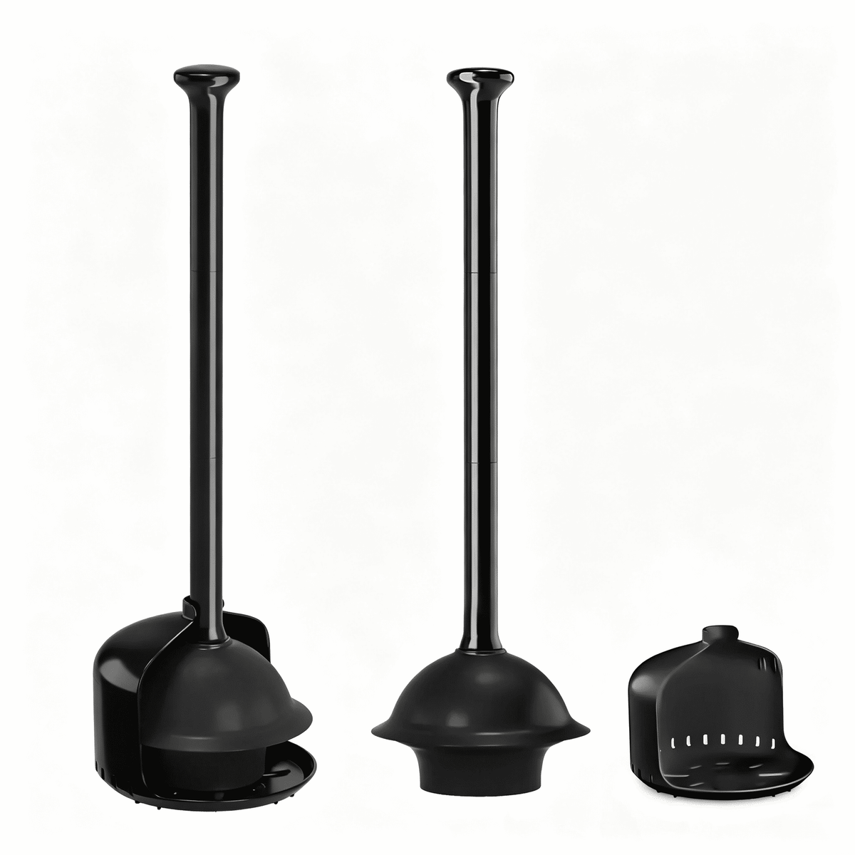 propuri Toilet Plunger with Holder,Heavy Duty Plunger with Cover,Bathroom Decor Accessories,Toilet Clean,1 Pack,Black